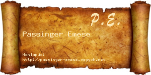 Passinger Emese névjegykártya